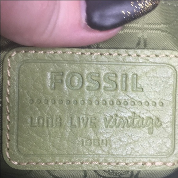 Fossil Hanover Top Zip Shoulder Bag Purse Lime - Picture 8 of 13